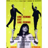 Une Femme est une Femme 1961 CHICA Bedos & Cie Paris Affiche entoilée/ Vintage Poster on Linnen B.E.