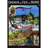 Chantilly 1928 LECLERCQ A. Lucien Serre & Cie Paris Affiche entoilée/ Vintage Poster on Linnen T.B.