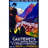 Cauterets Route des Pyrénées vers 1925 CHAMPSEIX E. PAUL Lucien Serre & Cie Paris Affiche