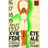 Clermont Ferrand - XVIII Fete Fédérale 1937 FLORMAY JEAN Mont-Louis Clermont Ferrand 1 Affiche Non-