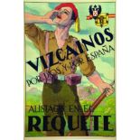 Vizcainos Por Dios y Por Espana - Alistaos en El Requete vers 1930 Lit. Fournier Vitoria Affiche