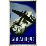 Air Afrique 1938 JOSEPH F. Reboul et Fils Paris 1 Affiche Non-Entoilée / Vintage Poster not lined
