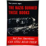 The Nazis burned theese Books 1943 U.S. Government printing office 1 Affiche Non-Entoilée /