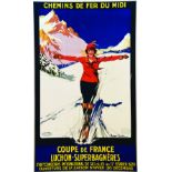 Luchon - Superbagnères - Coupe de France 1929 SOUBIE ROGER Lucien Serre & Cie Paris Affiche