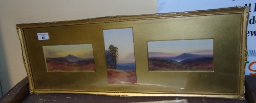 A Framed Trio of Miniature Oils on Board of Country Landscapes.