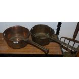 Two Heavy 19th Century Bronze Saucepans (one with HP one handle).