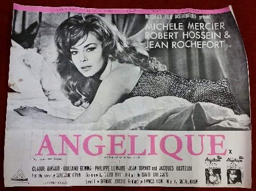 Angelique Movie Poster, starring Michelle Mercier, Robert Hossien and Jean Rochefort, 1964.
