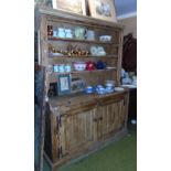 A 19th Century Stripped Pine Irish Dresser; 78" high x 85" wide.