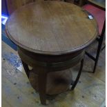 An Unusual 19th Century Table; made from a barrel with a brass rim.