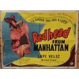 Redhead From Manhattan Movie Poster, starring Lupe Velez and Michael Duane, 1943.