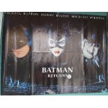 Batman Returns Movie Poster, starring Michael Keaton, Danny De Vito and Michelle Pfeiffer, 1992.