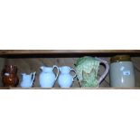 Five Vintage Jugs & a Flour Jar.