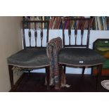 A Pair of Georgian Mahogany Side Chairs, and a vintage rug (3).