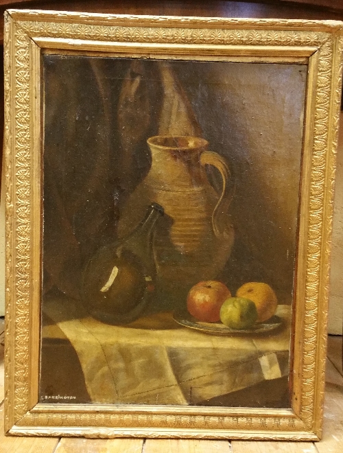 Two Oils on Canvas by E. Barrington - Still Lives of Fruit, each signed. - Image 2 of 2