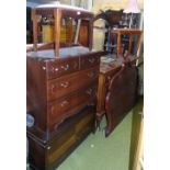 A Late 19th Century Mirror Backed Sideboard, along with a blanket box, chest of drawers,