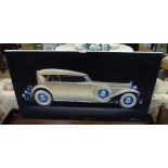 An Oil on Canvas Depicting a Vintage Motor Car.