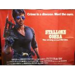 Cobra Movie Poster, starring Sylvester Stallone and Brigitte Nielson, 1986.