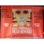 Dead Ringers Movie Poster, starring Jeremy Irons and Genevieve Bujold, 1988.