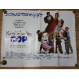 Kindergarten Cop Movie Poster, starring Arnold Schwarzenegger and Penelope Ann Miller, 1990.