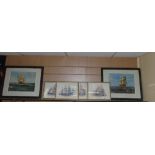 A Good Pair of Early Coloured Prints of 17th Century Portuguese Ships - 'To the Golden West' and '