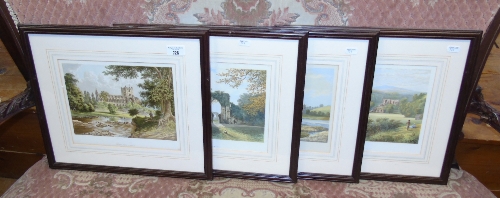 Four Abbey Scene Colour Prints.