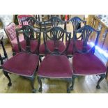 A Set of Six George Third Style Mahogany Dining Chairs; with shield shape backs.