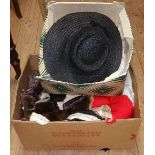 A Quantity of Vintage Hats and other Textiles.