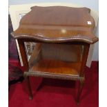 An Early 20th Century Mahogany Serpentine Two Tier Side Table; circa 1900.