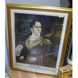 A Large Framed Print Depicting Robert Emmet, mounted in a moulded gilt frame.