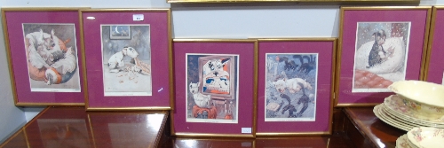 A Set of Six Colour Prints after G.E. Studdy Published by 'The Sketch', Humorous Canine Subjects.