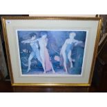 A Limited Edition Coloured Print in the Manner of 'William Russell Flint', along with an unframed