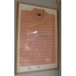 A Framed & Glazed Padraig Harrington T-Shirt.