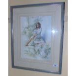 A Coloured Print after Gordon King with Blindstamp; well mounted and framed.