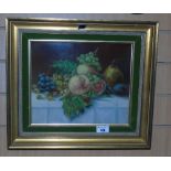 Late 19th Early 20th Century Still Life of Fruit, Oil on Canvas; unsigned, 24.5cm x 29cm.