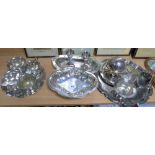 A Lot of Numerous Silver-Plated Items, trays, creamers, etc.