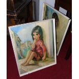 Two Framed Prints after Dallas Simpson, 'Little Wayne and Bedraggled Dog' and 'Pensive Urchin