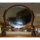 An Edwardian Mahogany Crutch Mirror.