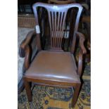 Set of Eight Early 20th Century Mahogany Chippendale Style Dining Chairs, each having a pieced