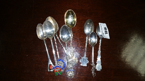 A Collection of Nine Silver Hallmarked Souvenir Spoons, mostly 1930's.