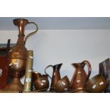 A Very Good Vintage Copper & Brass to include a jug, strainers, etc.
