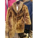 A Vintage Brown Faux-Fur Coat by Fenwick of Newcastle-on-Tyne.