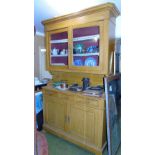 A 19th Century Grained Glazed Display/Kitchen Cabinet.