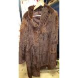 A Vintage Long Brown Fur Coat, Possibly Musquash,  along with a vintage full length brown fur