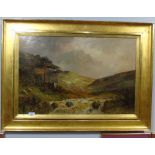 A 19th Century Oil on Canvas in the Manner of Alfred de Breanski, mounted in original gilt frame, (