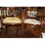 A Very Good Pair of Late 19th Century Mahogany and Inlayed Tub Chairs, fully restored except for the