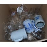 Two Boxes of Crystal, Glass & Tankards.