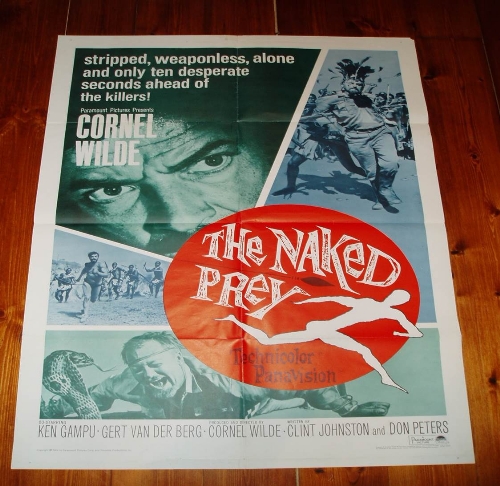Naked Prey, US Paramount, 65/337, 27X41, 1964, In Good Condition.