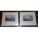 A Nice Pair of Colour Engravings Depicting Irish Places, 'Grand Parade, Cork' and 'Lismore Castle,