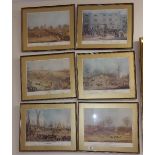 A Good Set of Six Gilt Framed Coloured Steeplechase Prints.