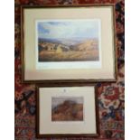 After Donald Ayres, a Limited Edition Hunting Print with Blindstamp and signed by the artist 28 x